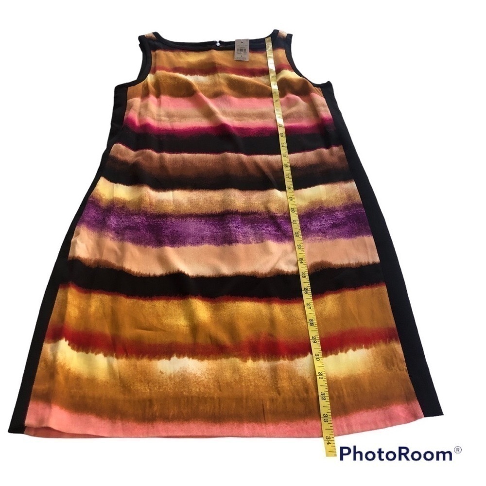 Ann Taylor Women’s Watercolors Stripes Sleeveless Shift Dress Size 4 - Picture 12 of 12